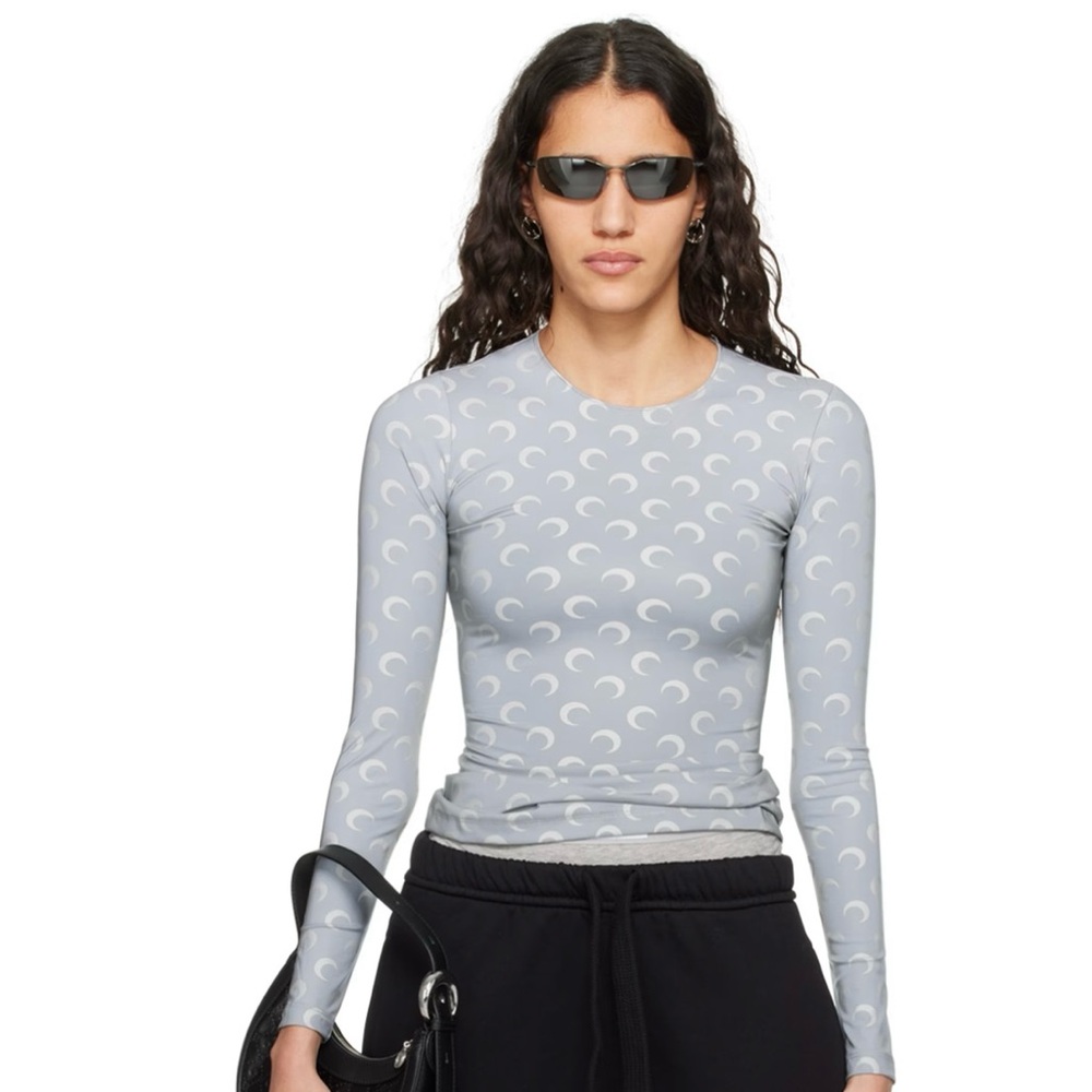 MARINE SERRE
Gray All Over Moon Reflective Long Sleeve